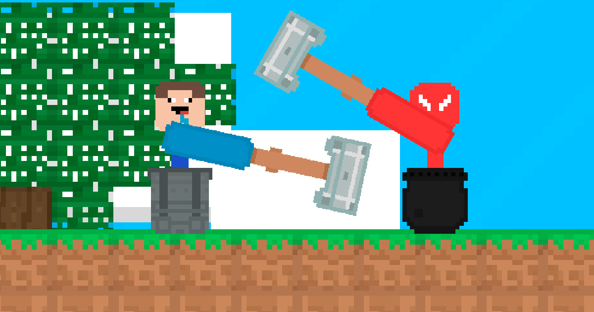 Image Stickman vs Noob Hammer